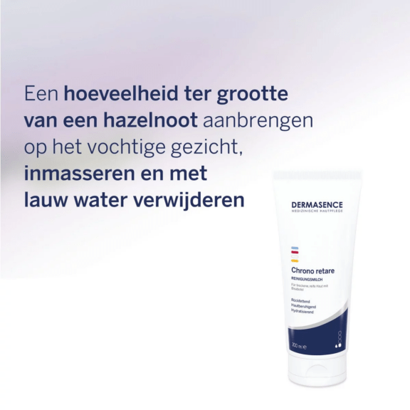 Dermasence Chrono retare Cleansing milk - gebruik