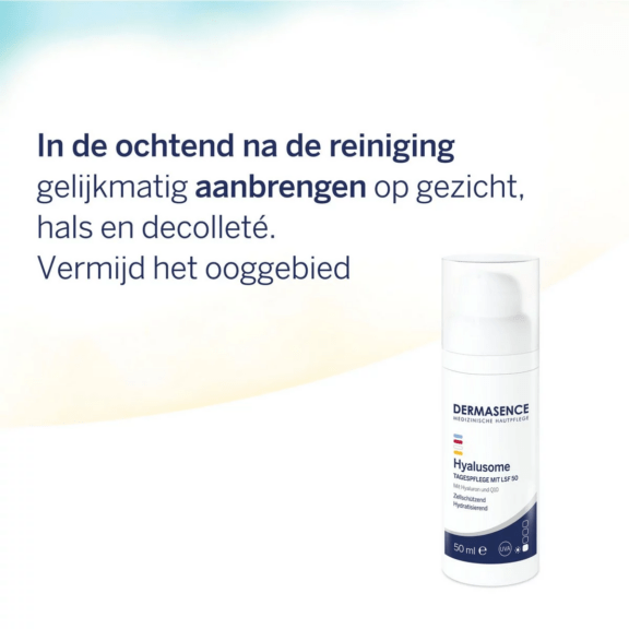 Dermasence Hyalusome Day cream with SPF 50 - gebruik