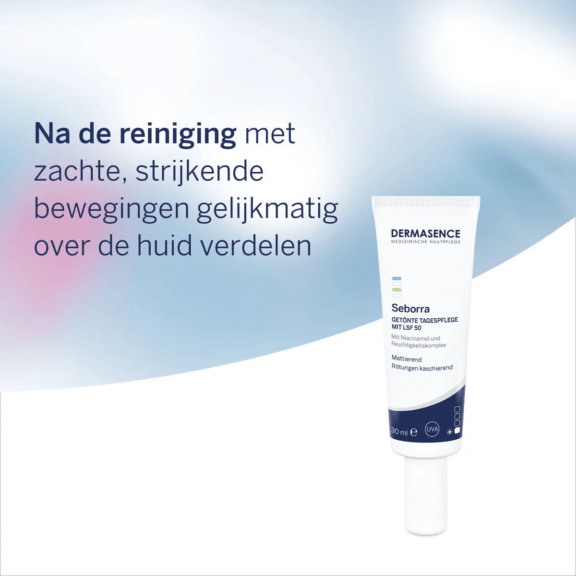 Dermasence Seborra Tinted day cream with SPF 50 - gebruik